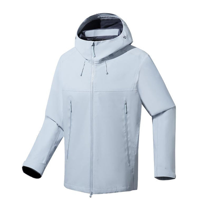 Męska water- i wiatroszczelna kurtka softshell outdoorowy z regulowany kapturem