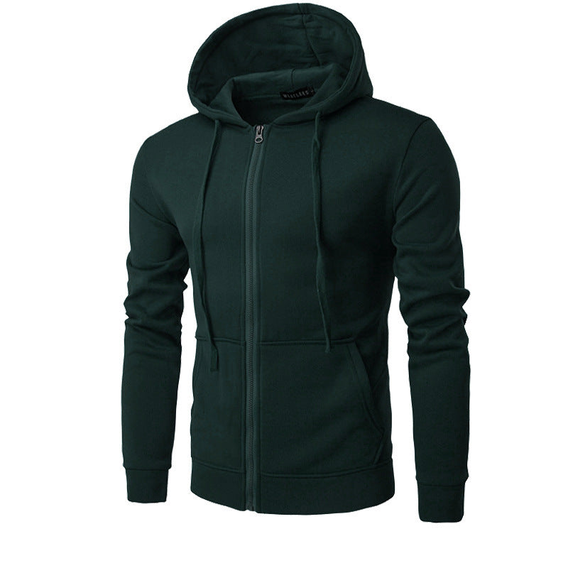 Męska Nano Slim-Krój Bluza z kapturem Sweat Kurtka z central zamek, dwuwarstwowa kaptur i praktyczne kieszenie boczne