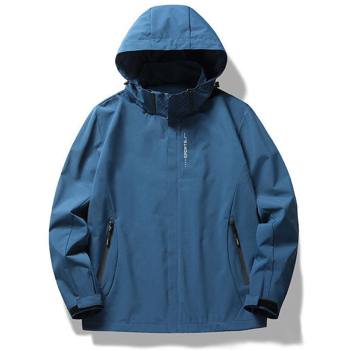 Męska Three-warstwa softshell kurtka z kapturem, Wwd patka i wodoodporny zamkiems