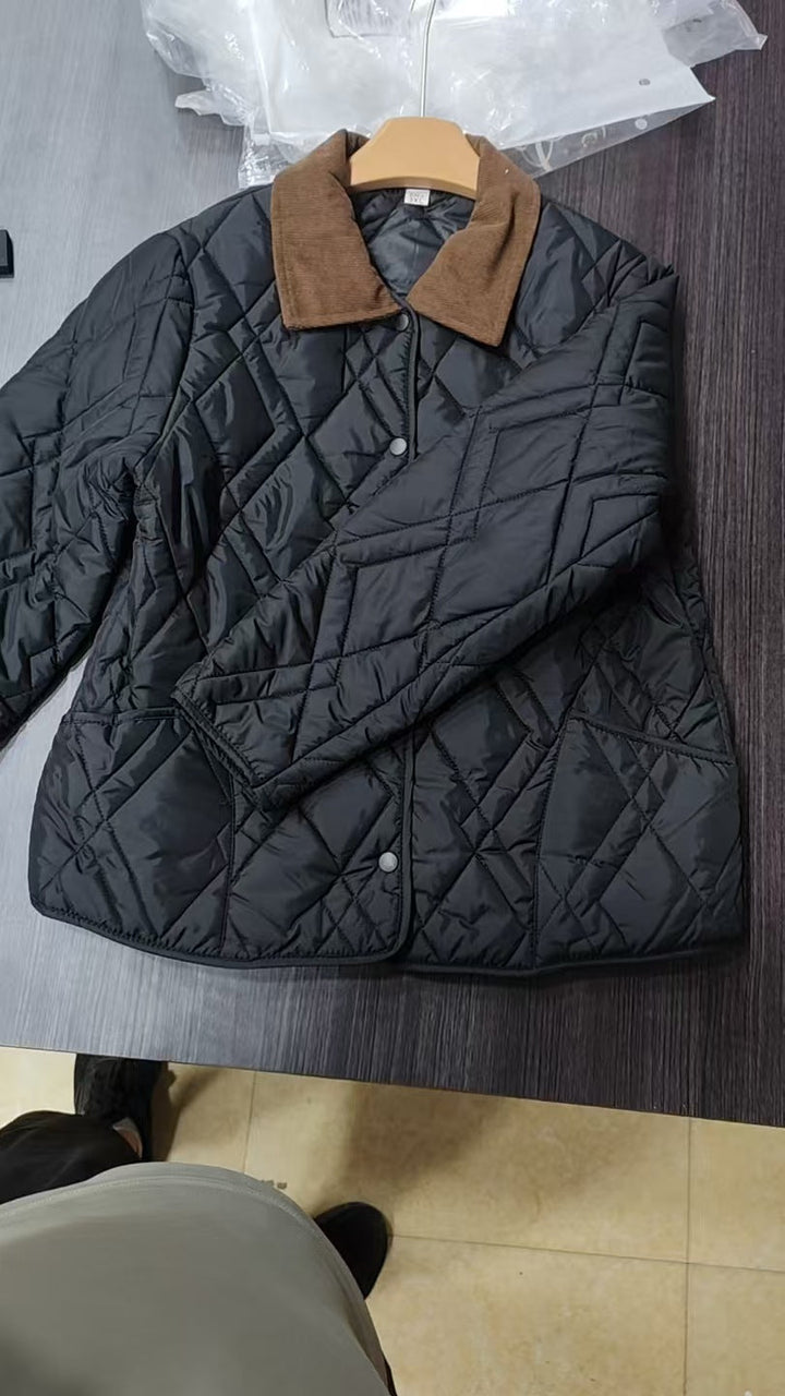 Kurtka Pikowana Damska Stylowa Elegancka Lekka