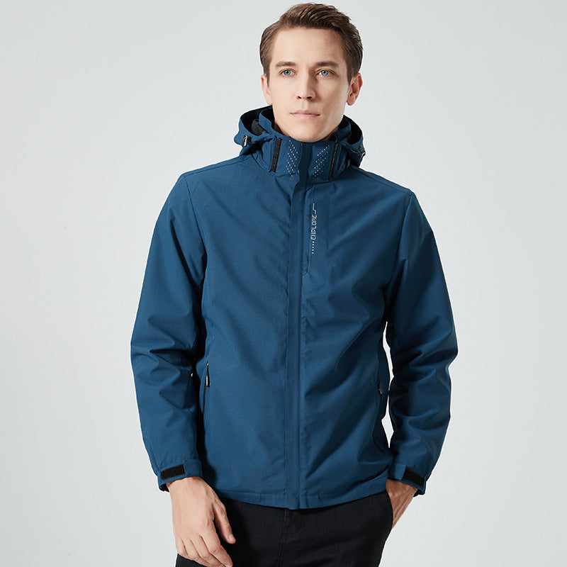 Damska lekka wodoodporna codzienna outdoor kurtka z regulowanym hood i ukrytym zamkiem Lumaza