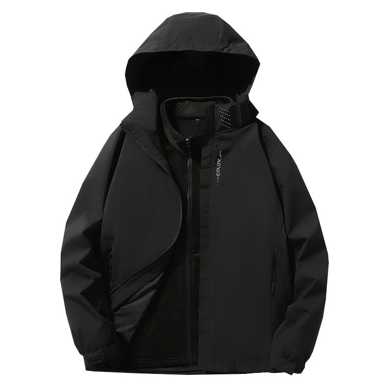 Męska three-warstwa wodoodporna outdoorowy softshell kurtka z detachable fleece wner kurtka
