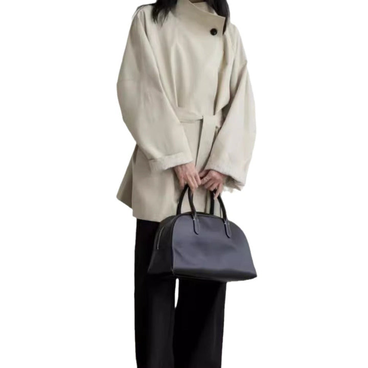 Damska Stylish Transitional kurtka z Waist paskiem Lumaza