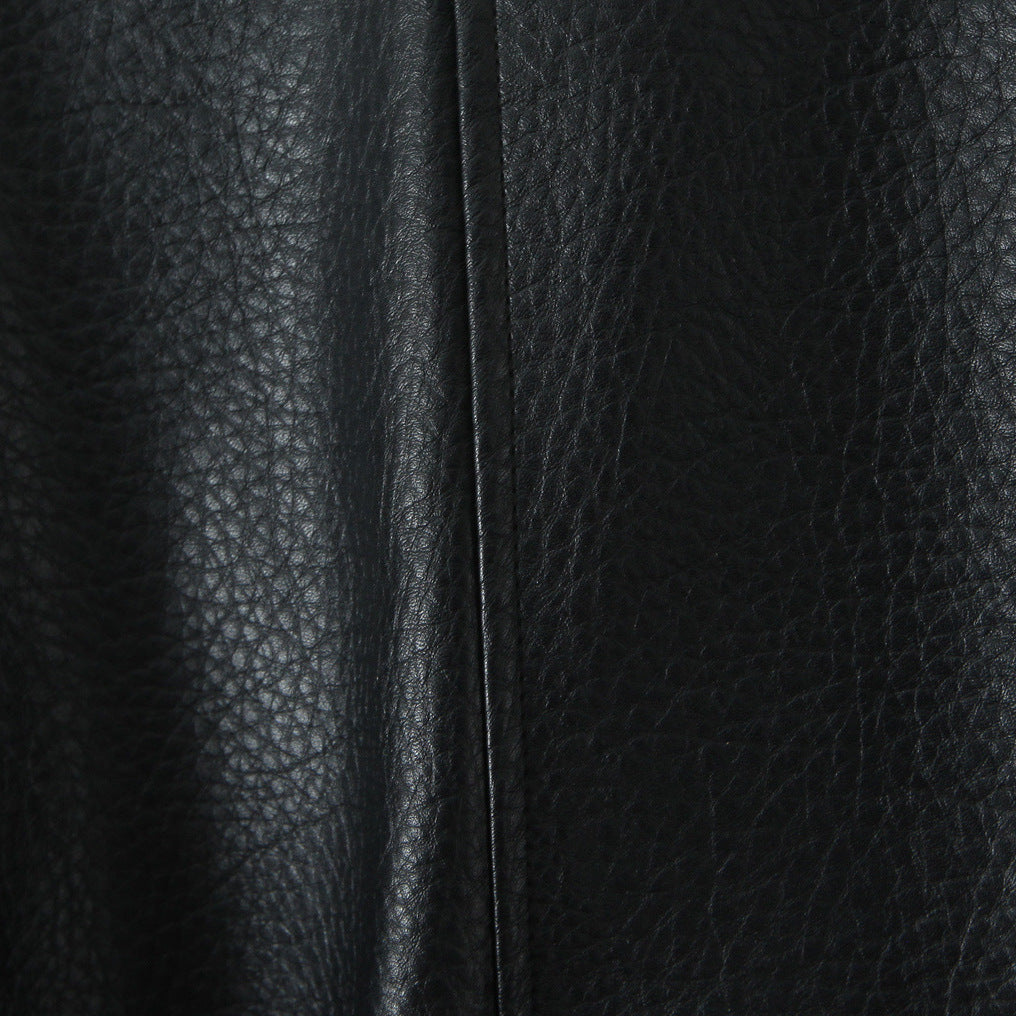 Damska oversize skórzany wygląd płaszcz z Textured Surface i Wide Lapels Lumaza