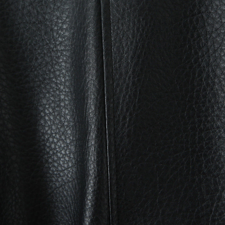 Damska oversize skórzany wygląd płaszcz z Textured Surface i Wide Lapels Lumaza