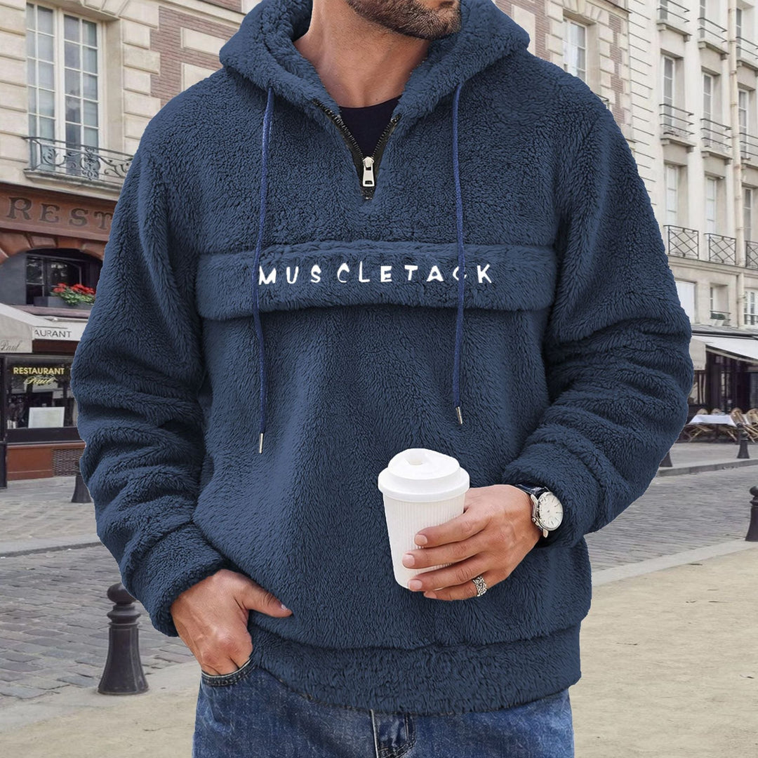 Męska Nano Teddy Polar Bluza z kapturem z Half Zamek, Kieszeń kangurka i Miękki Podszewka
