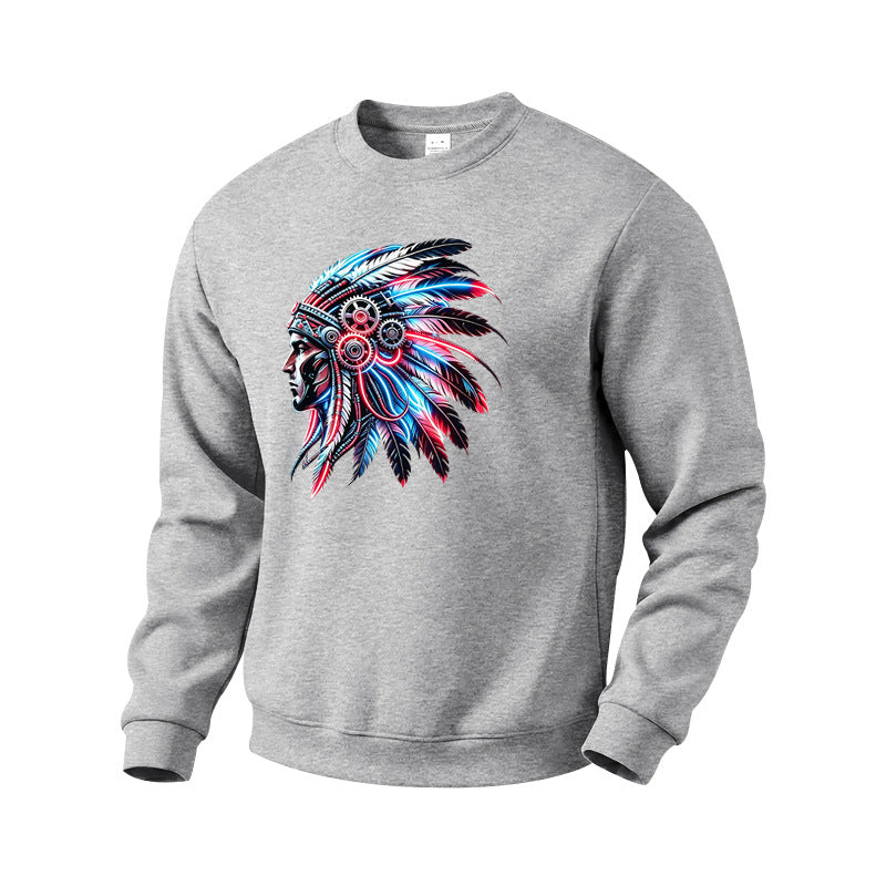 Męska bluza z detailed feather decoration print