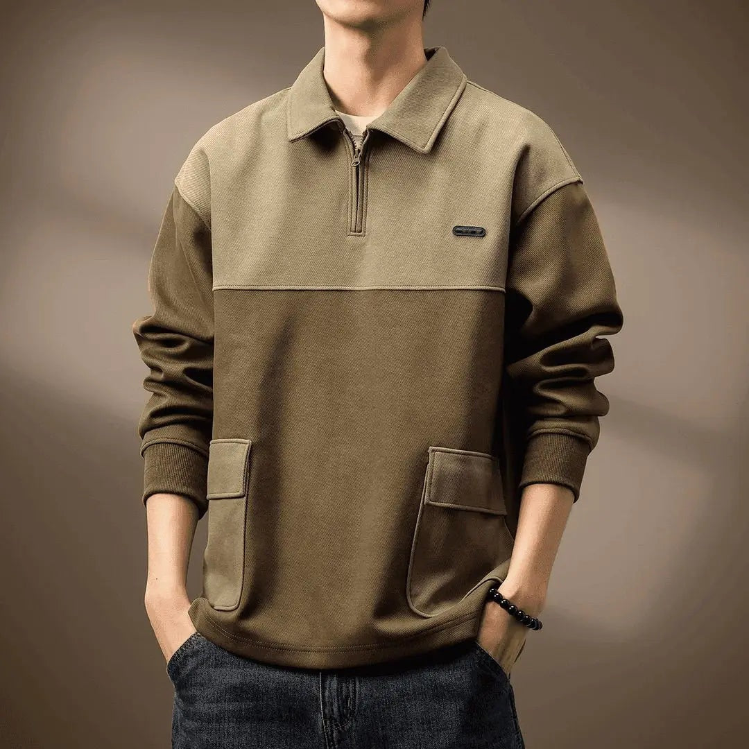 Męska Stylowy Bluza z Zamek