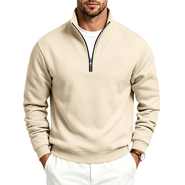 Męska krótki zamek bluza z turtleneck i miękki polar wewnętrzny boczny