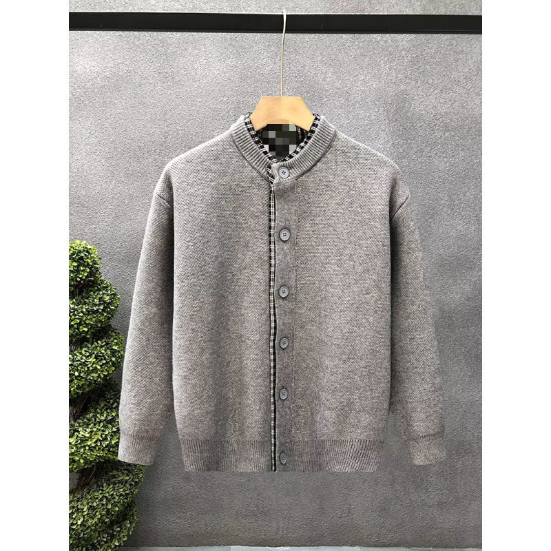 Męska Sweter Kurtka z Stójka