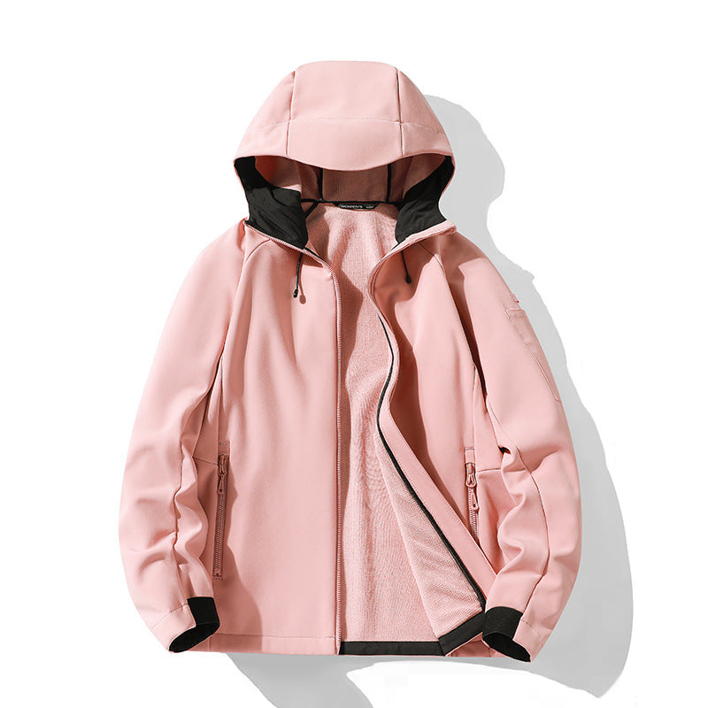 Damska softshellowa kurtka z kapturem i polarowa lining, windproof wodoodporna Lumaza