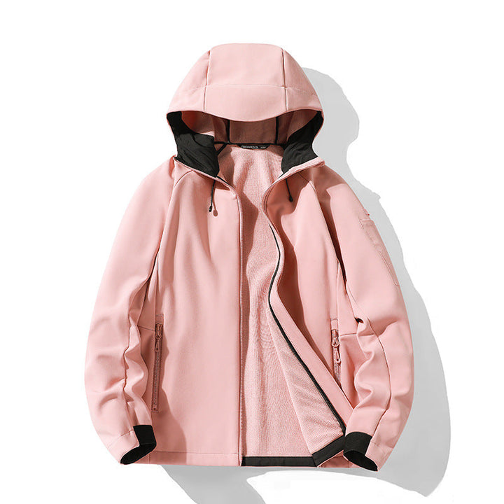 Damska softshellowa kurtka z kapturem i polarowa lining, windproof wodoodporna Lumaza
