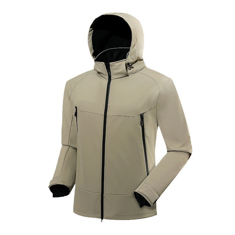 Męski technical kurtka softshell z kaptur, welded szwy i ergonomic raglan rękawy