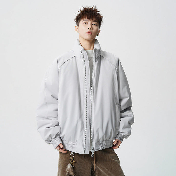 Męski Oversized Windbreaker z Stójka i Elastic Mankiety