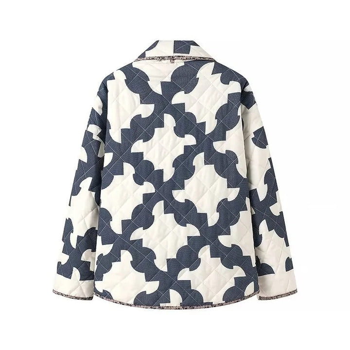 Damska pikowana oversize kurtka z Patchwork Pattern i Wide kimono rękawami Lumaza