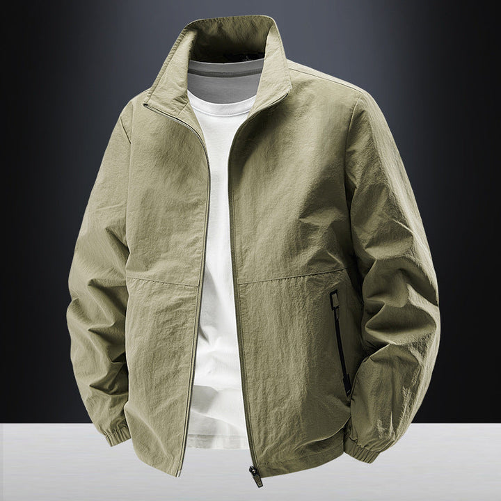 Męski ultralight wiatroszczelny codzienny kurtka z kołnierz ze stójką i zippered kieszenie