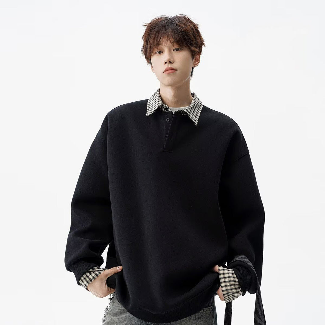 Męska Oversize Bluza z Kołnierz
