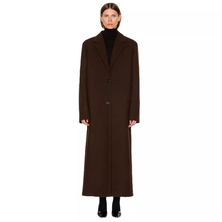 Damska Maximal One-guzikami płaszcz in oversize Cut z Classic Lapel Lumaza
