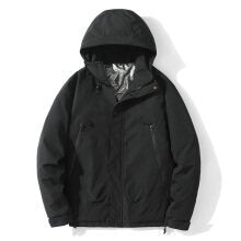 Męska lekka kapturemed kurtka z softshell z termiczny Lwwg i Mwimalist zamkiem kieszeniami