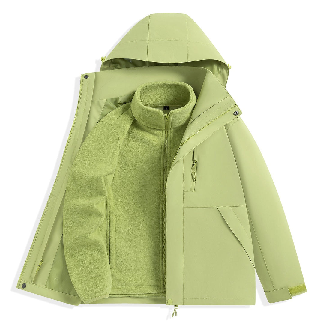 Męska two-warstwa outdoorowy parka z removable fleece wner kurtka i kapturem