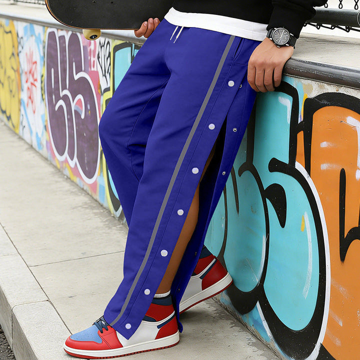 Męska Listwa guzikowa sweatpants z boczny nap guziki i ściągacz