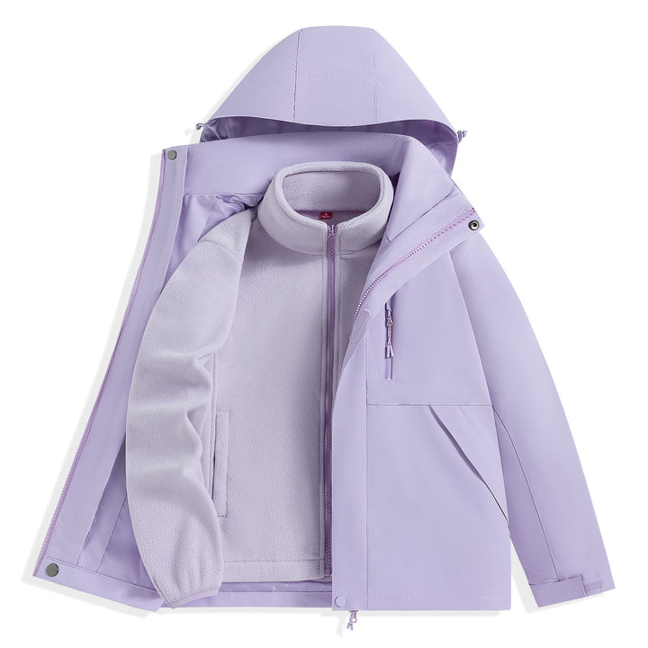 Męska two-warstwa outdoorowy parka z removable fleece wner kurtka i kapturem