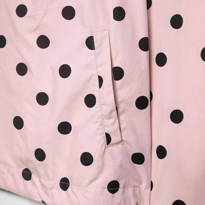 Damska lekka Dotted Anorak kurtka in krótka boxy Cut z ściągaczem i z wysokim kołnierzem Lumaza