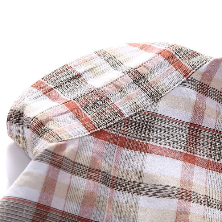 Męski checked kurtka koszulowa w styl roboczy z chest kieszenie z klapami