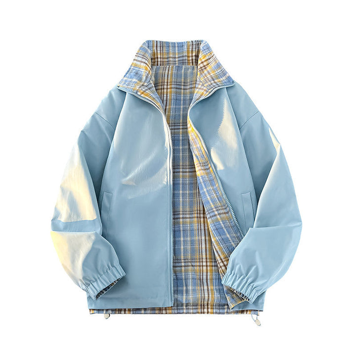 Unisex Reversible funkcjonalna kurtka z checked lining, ze stójką i elastic cuffs Lumaza