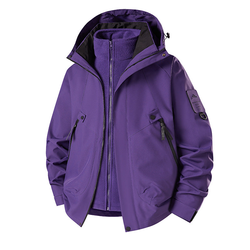 Męski 3-in-1 Softshell Parka z odpinany polar wewnętrzny kurtka i technical kaptur