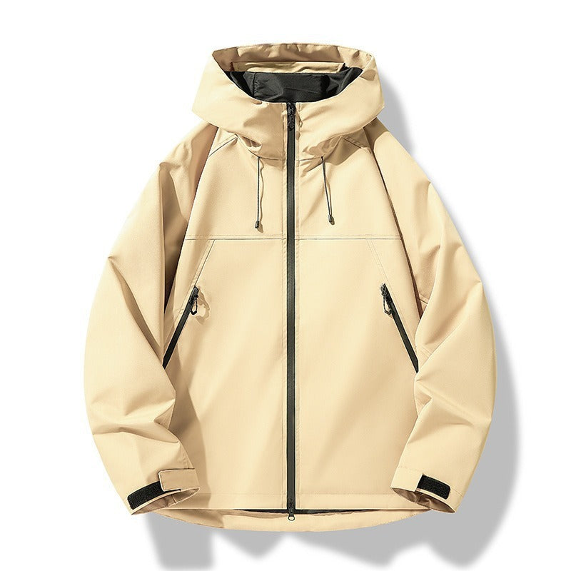 Męska lekka Two-Tone softshell bluza z kapturem kurtka z kapturem, zamkiem kieszeniami i elastycznym dołem