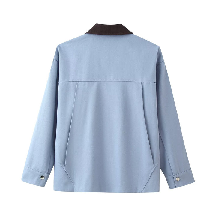 Damska oversize funkcjonalna Transition kurtka in Shacket styl z Cord kołnierzem Lumaza
