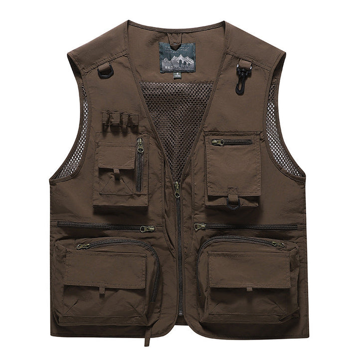 Męska Multifunctional outdoorowy utility kamizelka z numerous zamkiem kieszeniami, D-rwg i carabwer