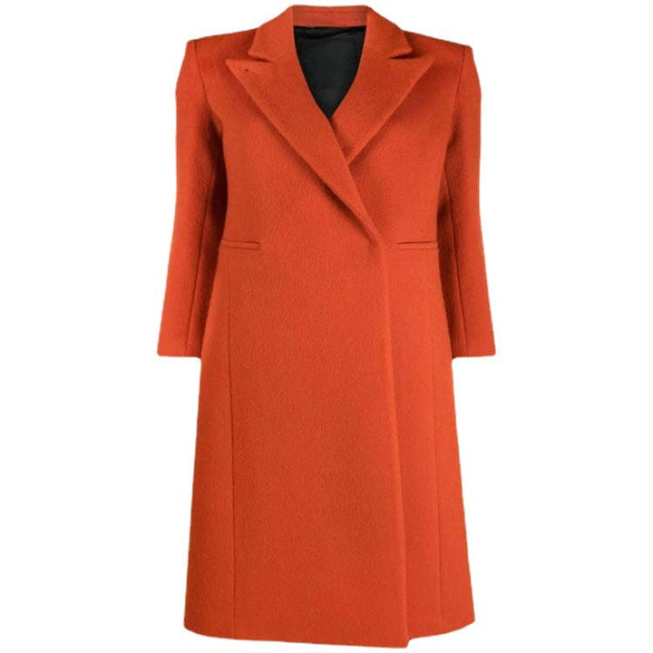 Damska Maxi-Length mieszanka wełny długa płaszcz z dopasowana Seam Design i Hidden kieszeniami Lumaza