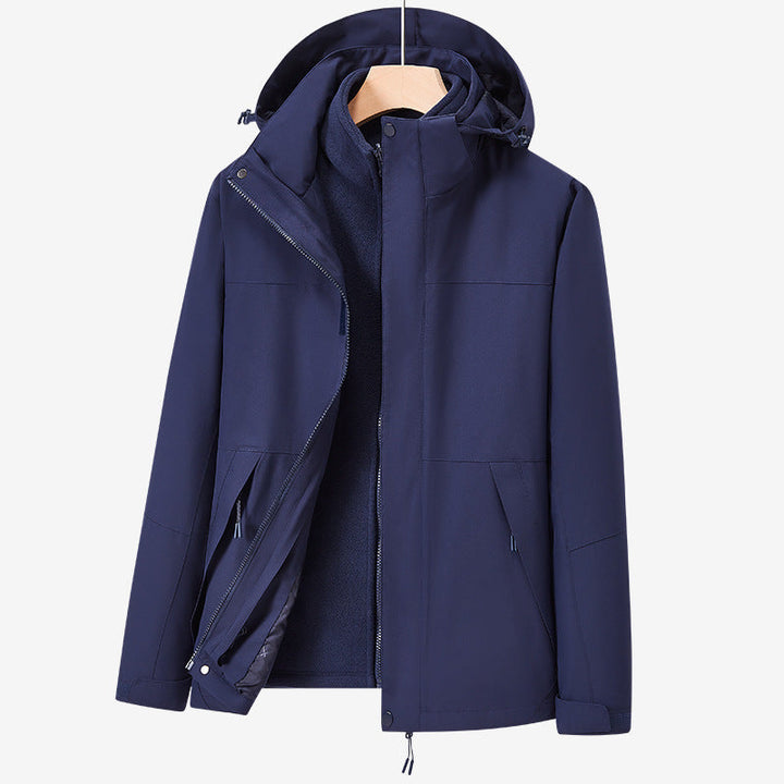 Unisex two-layer wodoodporna outdoor kurtka z kapturem i color block design Lumaza