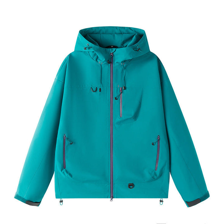 Męska lekka Tech softshell kurtka z kapturem, regulowany dół i kontrastowy zamkiems