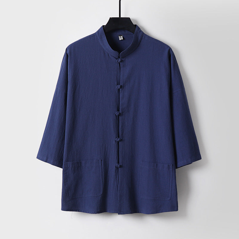 Unisex Locker cut len z bawełną kurtka z stójka kołnierzem Lumaza