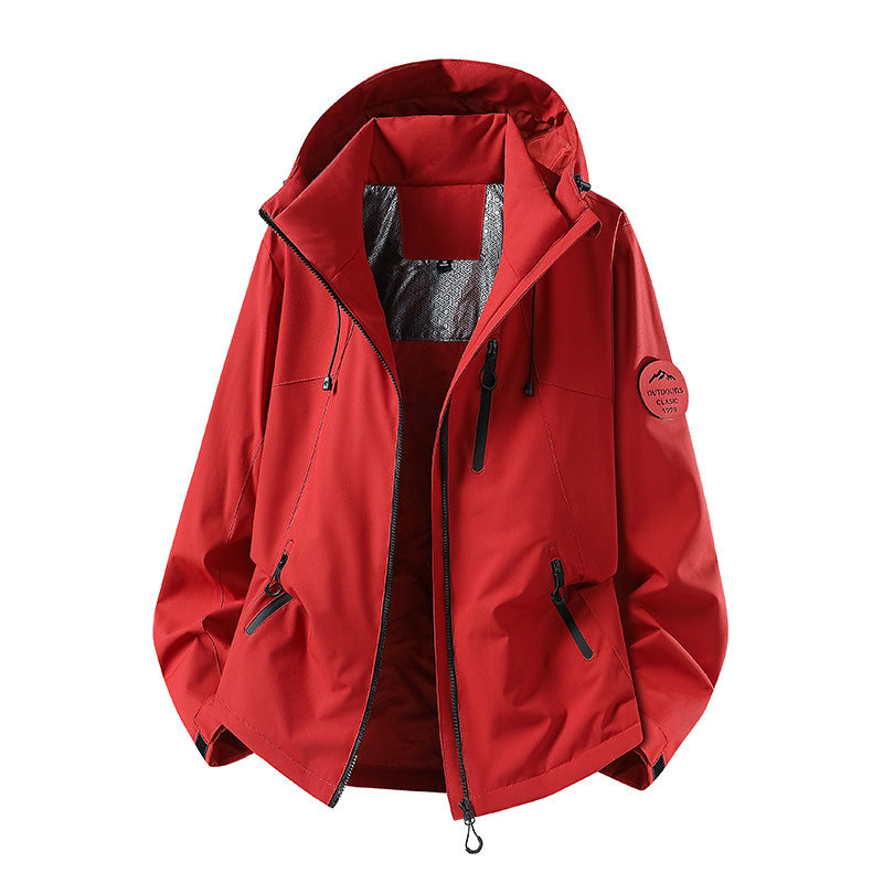 Męski Wodoodporny Kurtka softshell z Kaptur i Kieszenie na zamek