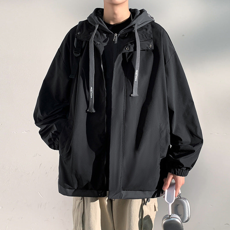 Męska two-warstwa softshell overlay kurtka z kapturem, wwd i water repellent membrana i regulowany dół