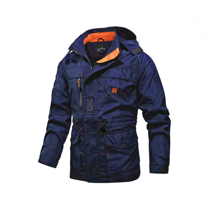 Męska Technical field kurtka z kapturem, Multi-Functional kieszeniami i regulowany Waist ściągaczem