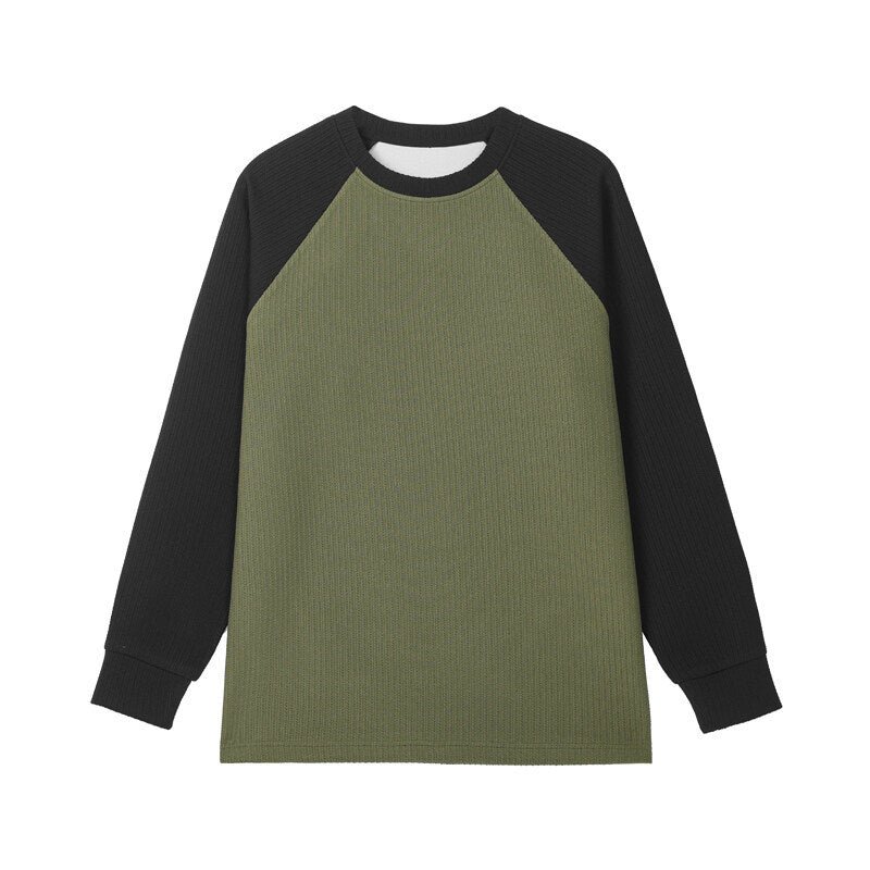 Męska Sportowa Raglanowy Sweter z Structure