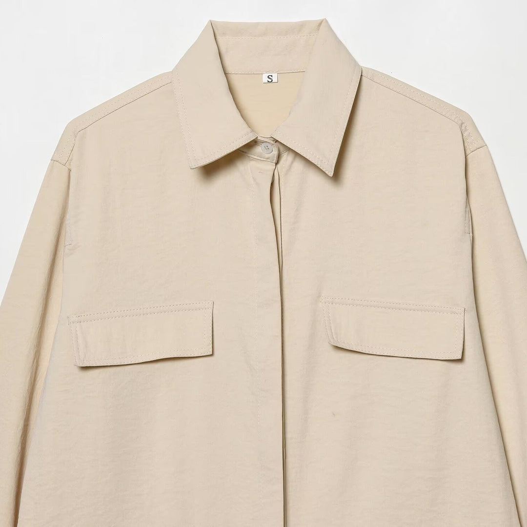 Damska oversize Field kurtka in boxy Cut z Four klapką kieszeniami i Concealed Snap listwą Lumaza