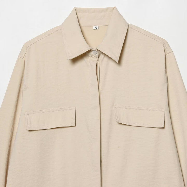 Damska oversize Field kurtka in boxy Cut z Four klapką kieszeniami i Concealed Snap listwą Lumaza