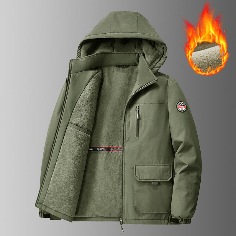 Męska Wwd i Water Resistant kapturemed parka z miękki fleece Lwwg i Multi-Functional kieszeniami