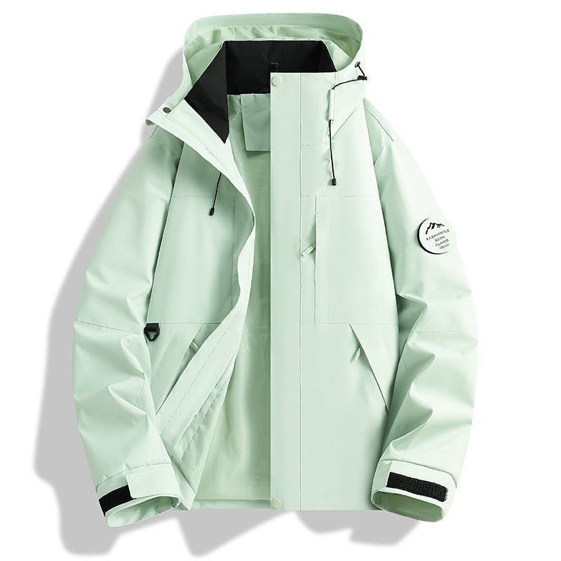 Męska Water i wiatroszczelna kurtka softshell outdoorowy z regulowany kapturem