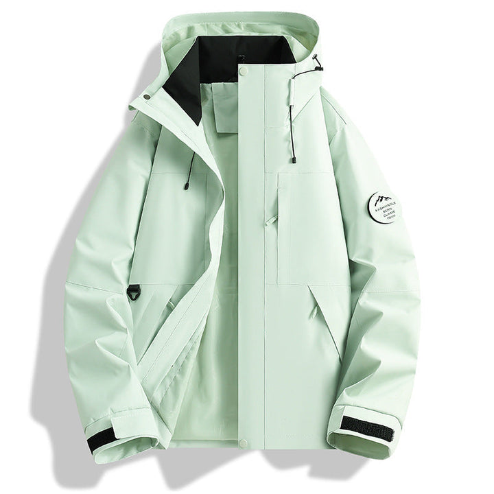 Męska Water i wiatroszczelna kurtka softshell outdoorowy z regulowany kapturem