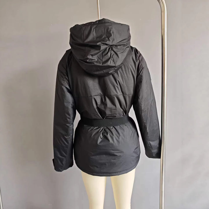 Damska High-Functionality Down-Look Ski Kurtka z Pasek w talii i Kaptur