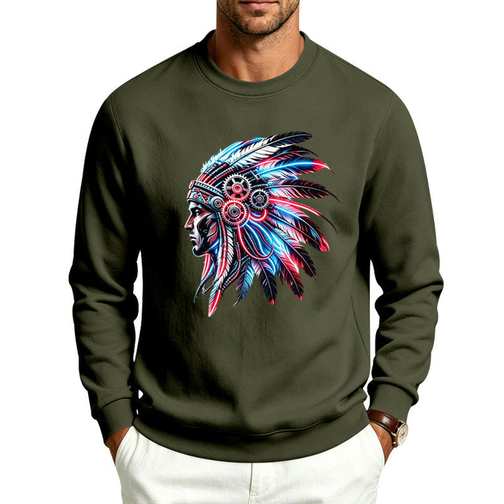 Męska bluza z detailed feather decoration print