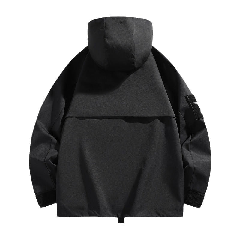 Męska Oversize utility parka z kapturem, Multi-kieszeniami &amp; wodoodporny funkcjonalne membrana