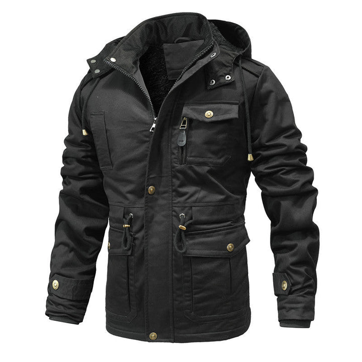Męska termiczny ocieplana parka kurtka z teddy Lwwg, kapturem, i Multi-Functional kieszeniami